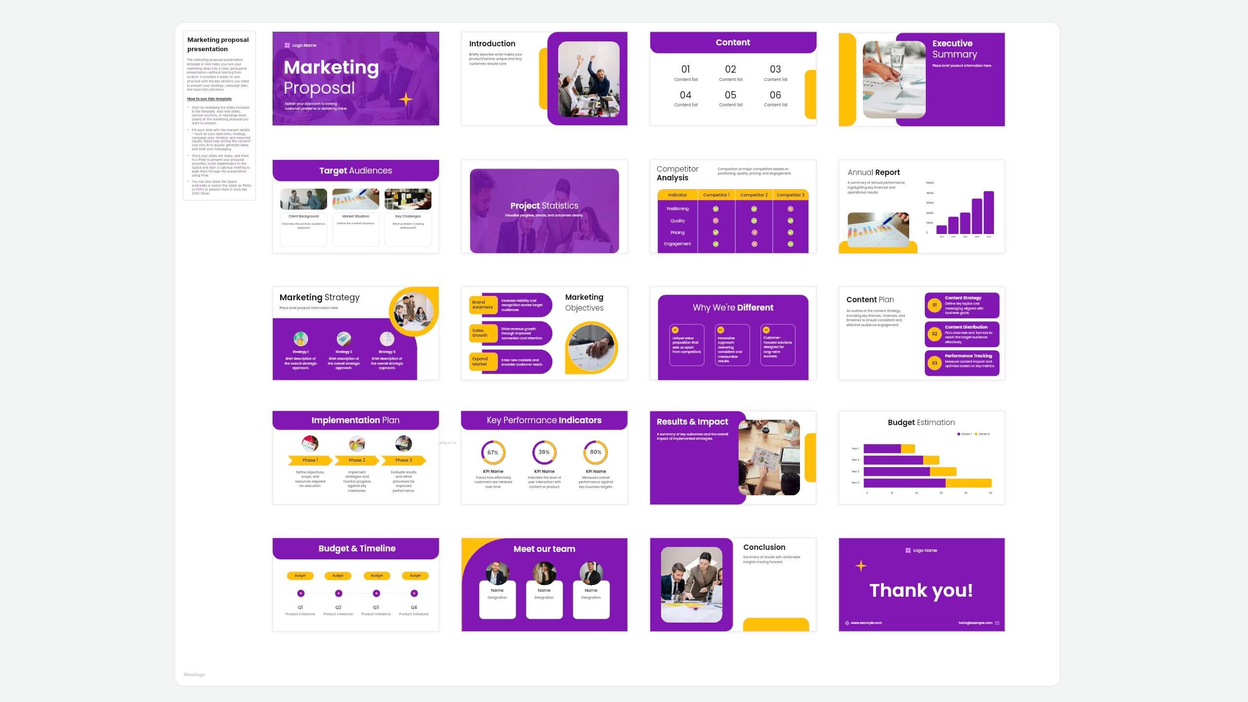 Marketing proposal presentation template