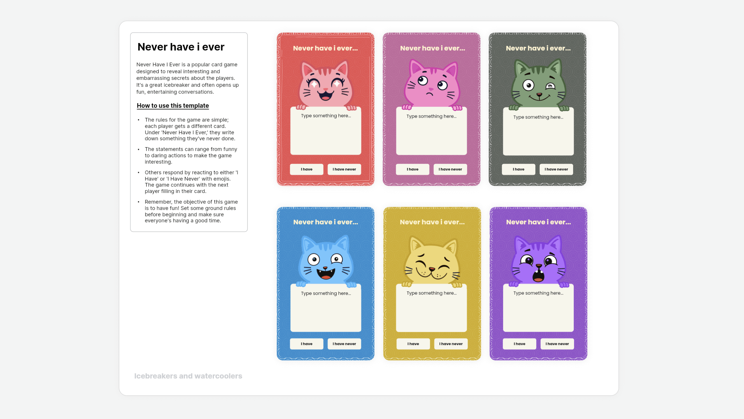 Never have i ever template