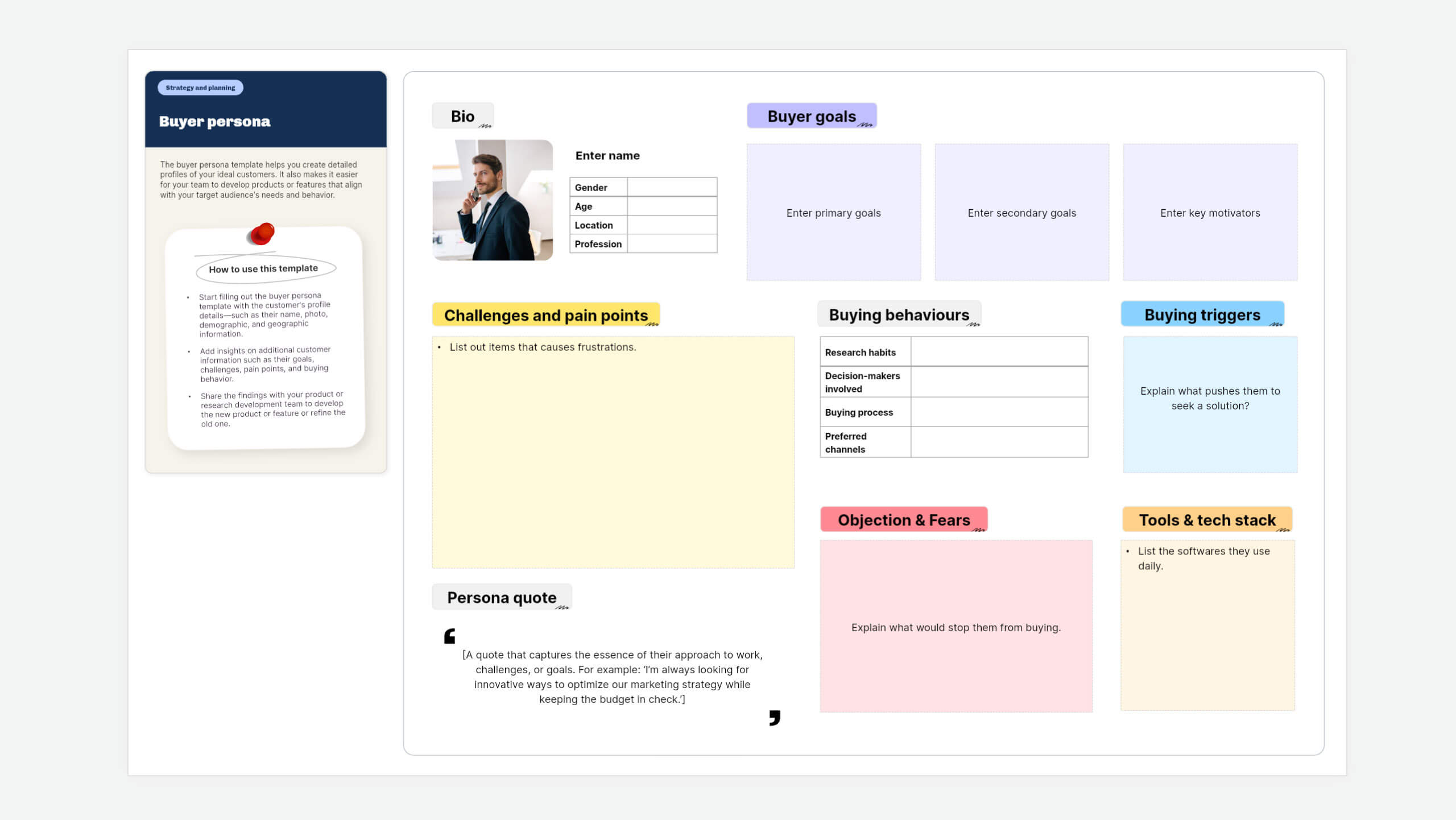 Buyer persona template Buyer persona template