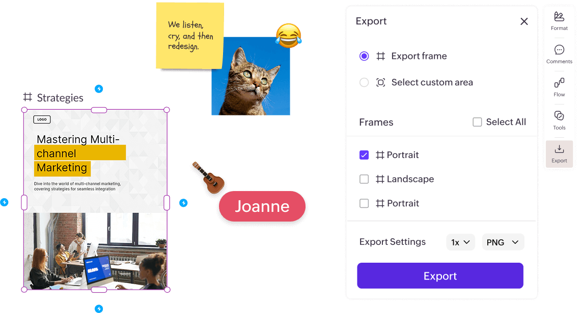Export as PNG or PDF